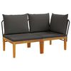 vidaXL 2 st Tuin Loungeset met Kussens Massief acaciahout & touw