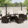 vidaXL Tuin eettafelset met kussen 5 pcs Bruin poly rattan