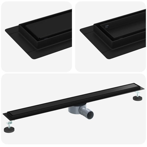 vidaXL Doucheafvoer 2-in-1 met 360&deg; Sifon Zwart 90 cm