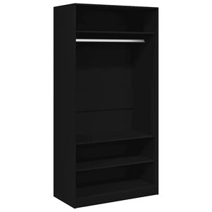vidaXL Kledingkast 100x50x200 cm bewerkt hout zwart