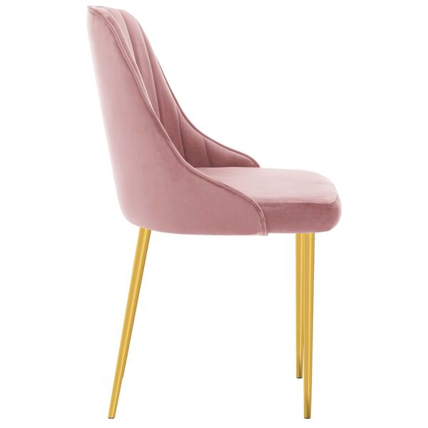 vidaXL Eetkamerstoelen 6 st fluweel roze