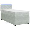 vidaXL Boxspring Bed met Matras en LED Lichtgrijs 90 x 190 cm Fluweel