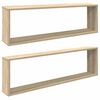 vidaXL Wandschappen kubus 2 st 100x15x30 cm bewerkt hout sonoma eiken