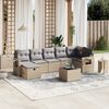 vidaXL 8-delige Loungeset met kussens poly rattan gemengd beige