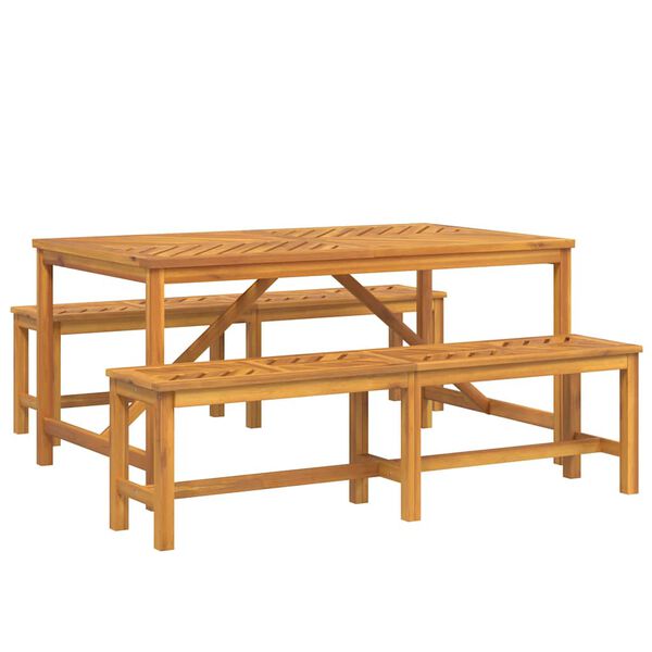 vidaXL Tuin Eetset 3 pcs Bruin Massief acaciahout