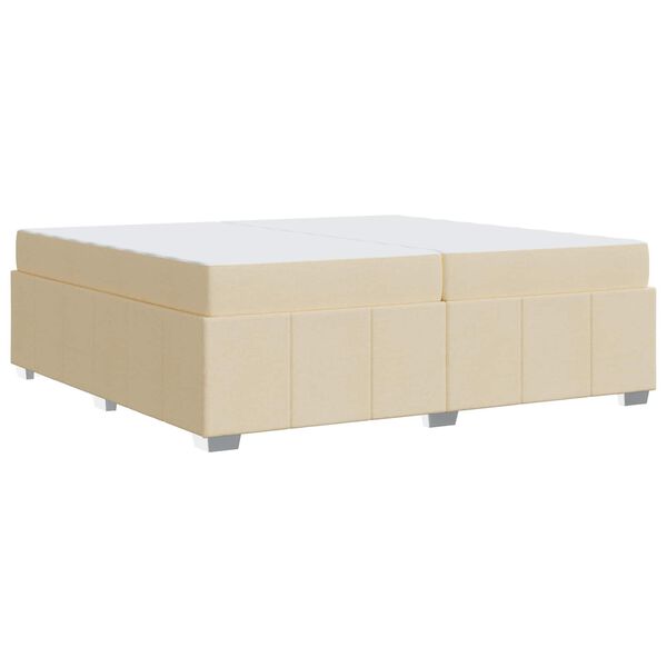 vidaXL Bedframe met matras Cr&egrave;me 200 x 200 cm Stof