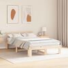 vidaXL Bedframe met hoofdeinde Naturel 120 x 190 cm Massief grenenhout