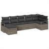 vidaXL Bankstel 7 pcs Grijs poly rattan