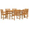 vidaXL Tuin eettafelset 7 st Bruin Massief Acaciahout