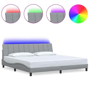 vidaXL Bedframe zonder matras "Hanko" stof lichtgrijs 200x200 cm