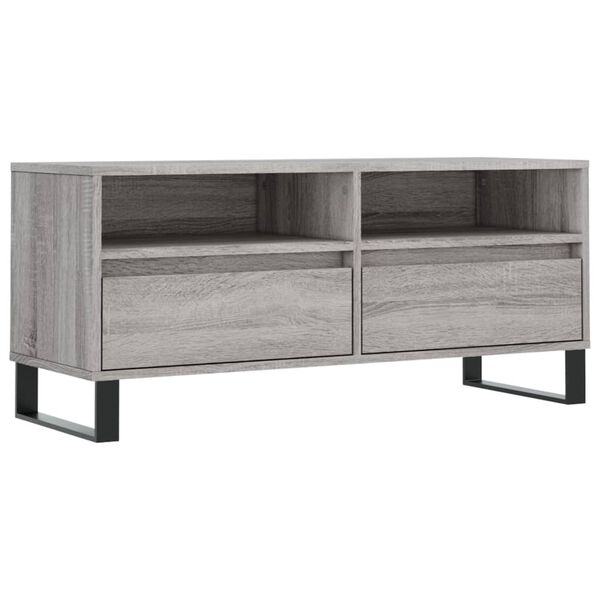 vidaXL Tv-meubel 100x34,5x44,5 cm bewerkt hout grijs sonoma eikenkleur