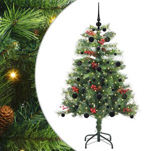 vidaXL Kunstkerstboom met LED -striplichten Groen 150 cm PVC en Metaal
