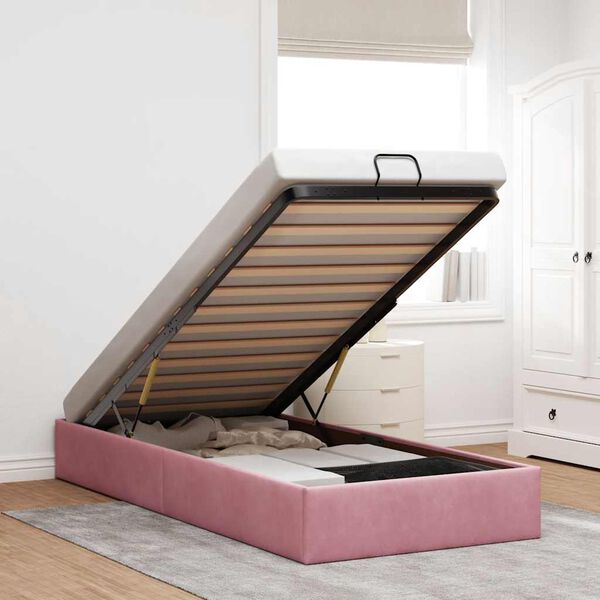 vidaXL Bedframe zonder matras 80x200 cm fluweel roze