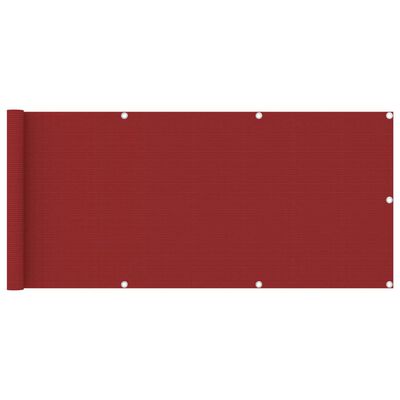 vidaXL Balkonscherm 75x400 cm HDPE rood