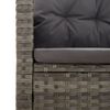 vidaXL 2-delige Loungeset met kussens poly rattan grijs