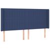 vidaXL Hoofdbord LED 163x16x118/128 cm stof blauw