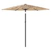 vidaXL Parasol met LED's en stalen paal 223x223x213 cm bruin