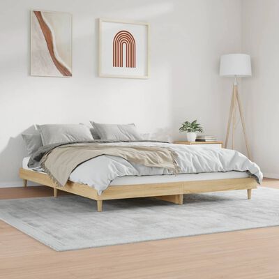 vidaXL Bedframe bewerkt hout sonoma eikenkleurig 200x200 cm