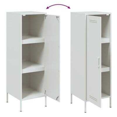 vidaXL Hoge kast 36x39x113 cm staal wit