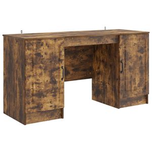 vidaXL Bureau Gerookt eiken 142,5 x 50 x 75 cm Bewerkt hout