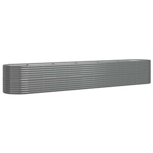 vidaXL Plantenbak 440x80x68 cm gegalvaniseerd staal grijs