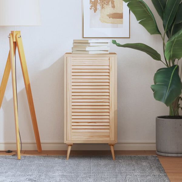 vidaXL Kastdeur met lamellen 69x39,4 cm massief grenenhout