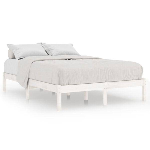 vidaXL Bedframe massief grenenhout wit 120x200 cm