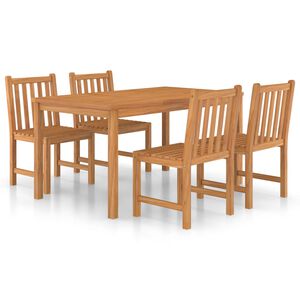 vidaXL 5-delige tuinset 150x90 cm massief teakhout