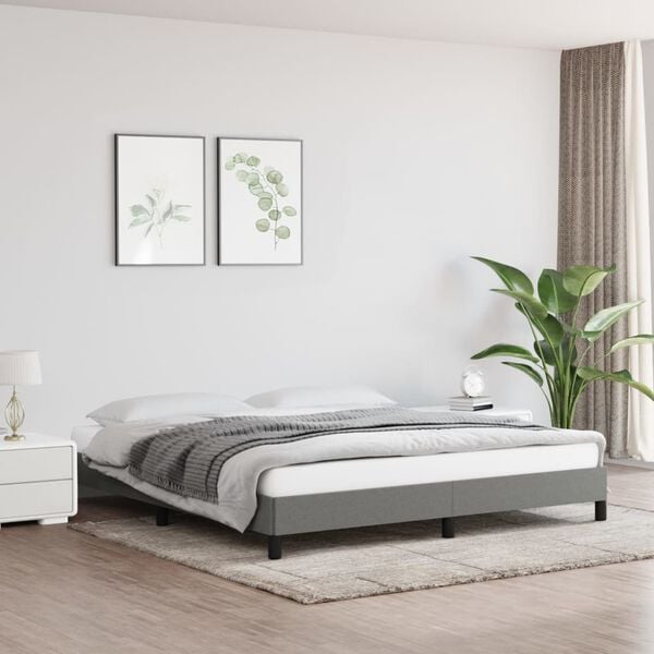 vidaXL Bedframe zonder matras stof donkergrijs 160x200 cm