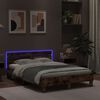 vidaXL Bedframe met hoofdeinde en LED gerookt eikenkleurig 120x190 cm