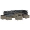 vidaXL Tuin Sofa Set met kussen met opslag 8 pcs Grijs Poly riet