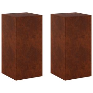 vidaXL Plantenstandaard 2 pcs Roestkleurig 40 x 40 x 80 cm