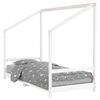vidaXL Kinderbedframe 90x200 cm massief grenenhout wit