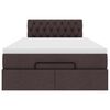 vidaXL Ottoman bed met matras en LED's 120x190 cm stof donkerbruin
