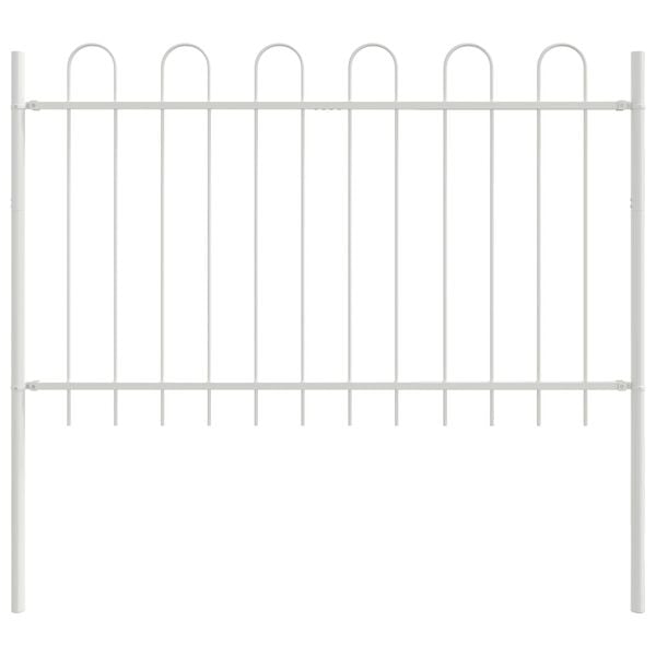 vidaXL Tuinhek 9 pcs Wit 15,3 x 0,8 m Poedercoating staal