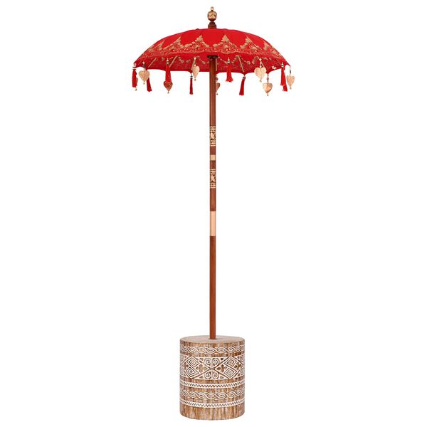 vidaXL Balinese parasol met basis Rood 95 x 95 x 260 cm