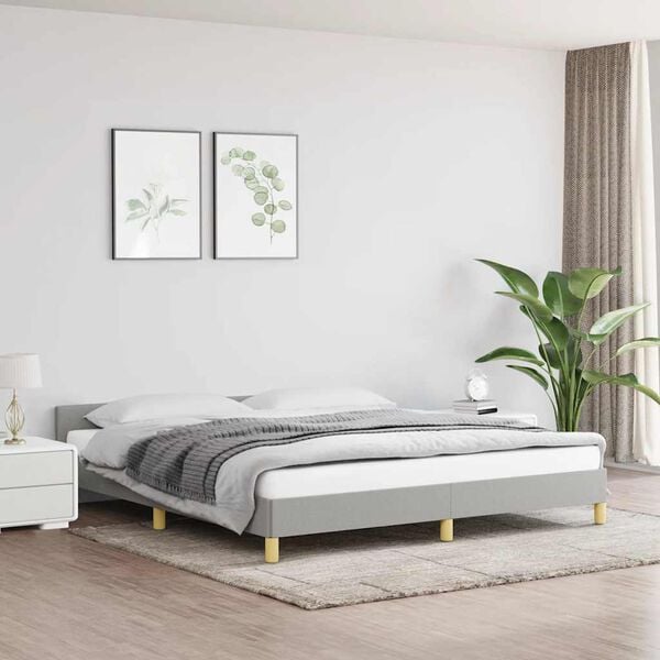 vidaXL Bedframe zonder matras stof lichtgrijs 180x200 cm