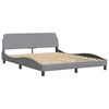 vidaXL Bedframe met LED zonder matras 160x200 cm stof lichtgrijs