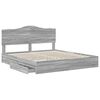 vidaXL Opslag bed met lade Grijs Sonoma 200 x 200 cm Bewerkt hout