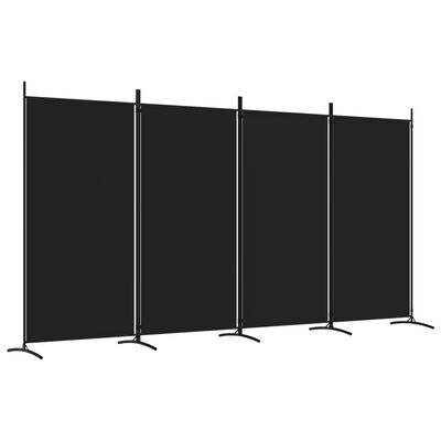 vidaXL Kamerscherm met 4 panelen 346x180 cm stof zwart