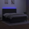 vidaXL Boxspring met matras en LED stof zwart 160x200 cm