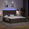 vidaXL Ottoman bed met matras en LED's 160x200cm stof donkerbruin