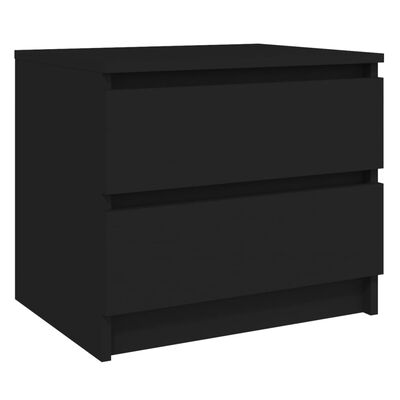 vidaXL Nachtkastje 50x39x43,5 cm bewerkt hout zwart