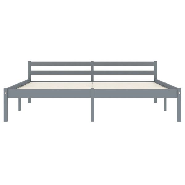 vidaXL Bedframe massief grenenhout grijs 160x200 cm