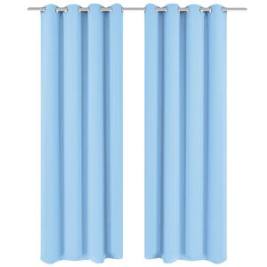 vidaXL Gordijnen met metalen ringen verduisterend 135x175 turquoise 2 st
