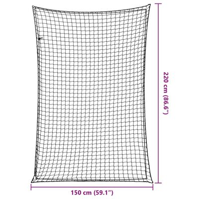 vidaXL Aanhangwagennet elastisch touw 2,2x1,5 m polypropeen zwart