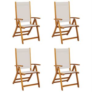 vidaXL Tuinstoelen inklapbaar 4 st massief acaciahout en textileen