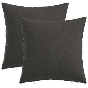vidaXL Kussensloop 2 pcs HEERLEN Donkergrijs 40 x 40 cm