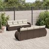 vidaXL 9-delige Loungeset met kussens poly rattan bruin