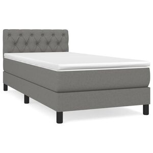 vidaXL Boxspring met matras stof donkergrijs 80x200 cm